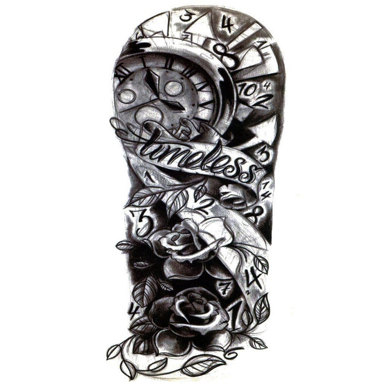 Tatouage temporaire hyperréaliste Timeless Arm de ArtWear Tattoo Cartoon sur le bras d'un homme et jambe d'une femme