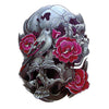 Tatouage temporaire hyperréaliste Skull & Roses 5 de ArtWear Tattoo Tête de mort sur le bras d'un homme et jambe d'une femme