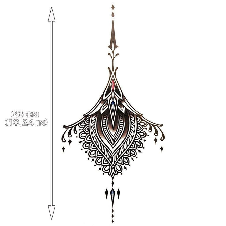 Tatouage temporaire hyperréaliste Sexy Underboob Color 5 de ArtWear Tattoo Underboob sur le bras d'un homme et jambe d'une femme