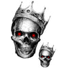 Tatouage temporaire hyperréaliste King Skull - Pack de ArtWear Tattoo Tête de mort sur le bras d'un homme et jambe d'une femme