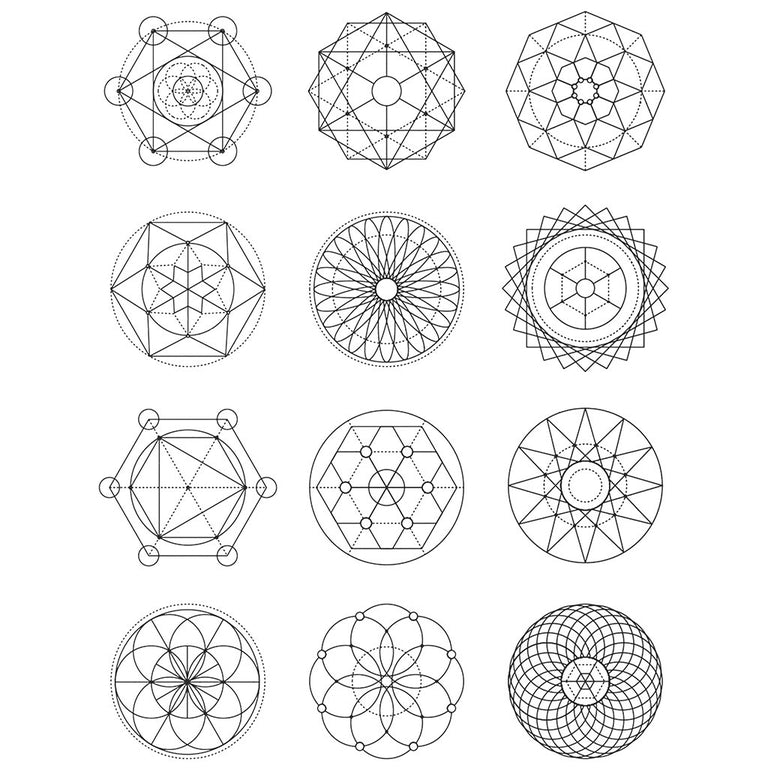 Tatouage temporaire hyperréaliste Sacred Geometry - Pack de ArtWear Tattoo Géométriques sur le bras d'un homme et jambe d'une femme