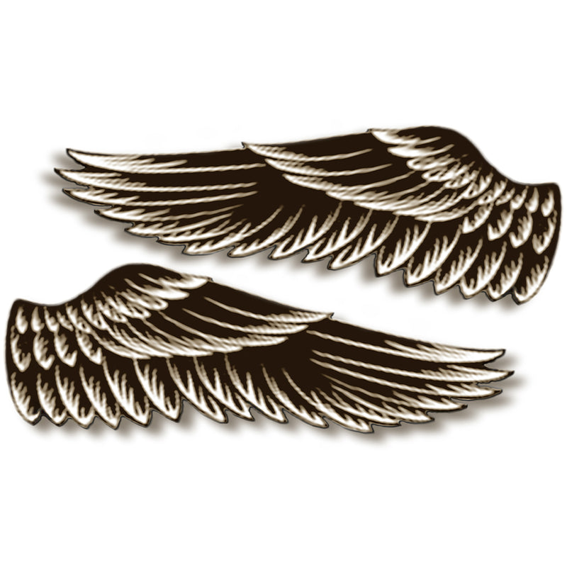 Tatouage temporaire hyperréaliste Large Wings - Pack de ArtWear Tattoo Animaux sur le bras d'un homme et jambe d'une femme