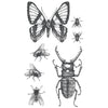 Tatouage temporaire hyperréaliste Insects - Pack de ArtWear Tattoo Insectes sur le bras d'un homme et jambe d'une femme
