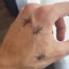 Tatouage temporaire hyperréaliste Insects - Pack de ArtWear Tattoo Insectes sur le bras d'un homme et jambe d'une femme