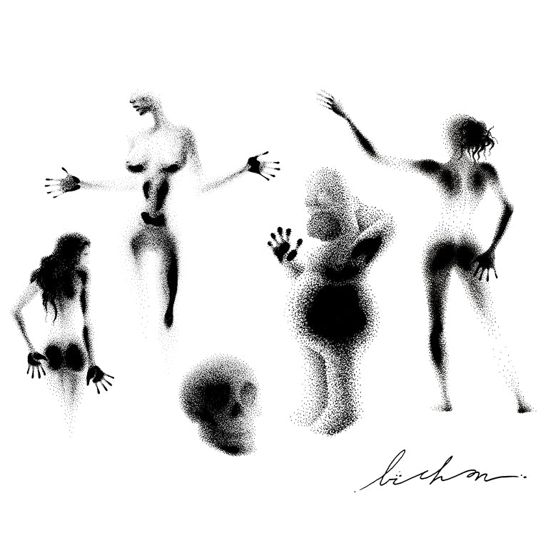 Tatouage temporaire hyperréaliste Blur - by Bichon de ArtWear Tattoo Collaborations sur le bras d'un homme et jambe d'une femme