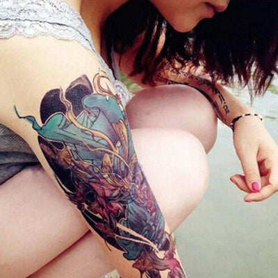 Tatouage temporaire hyperréaliste 3 Dragons de ArtWear Tattoo Animaux sur le bras d'un homme et jambe d'une femme