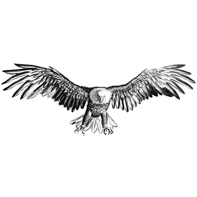 Tatouage temporaire hyperréaliste Big Eagle de ArtWear Tattoo Animaux sur le bras d'un homme et jambe d'une femme