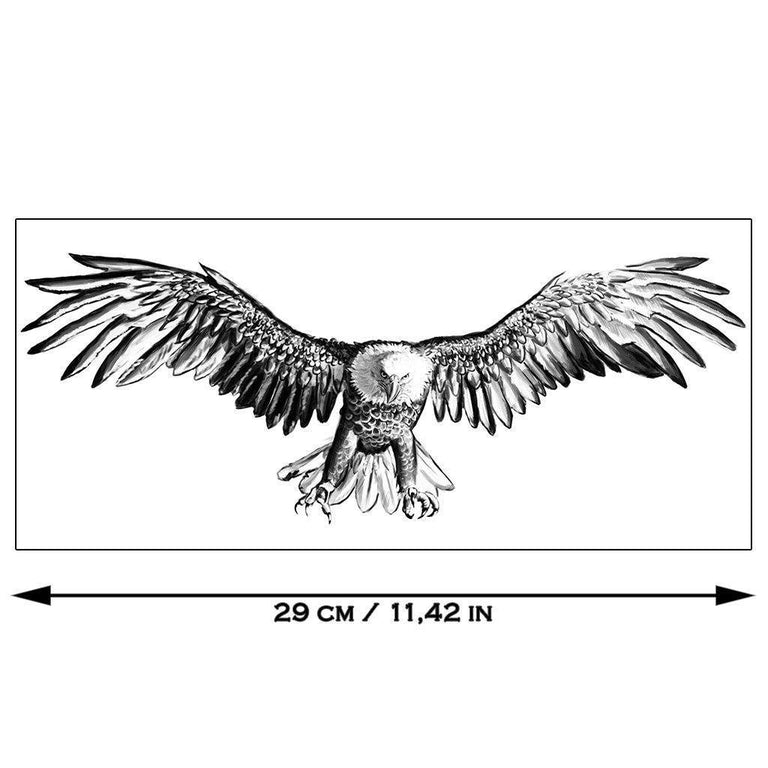 Tatouage temporaire hyperréaliste Big Eagle de ArtWear Tattoo Animaux sur le bras d'un homme et jambe d'une femme