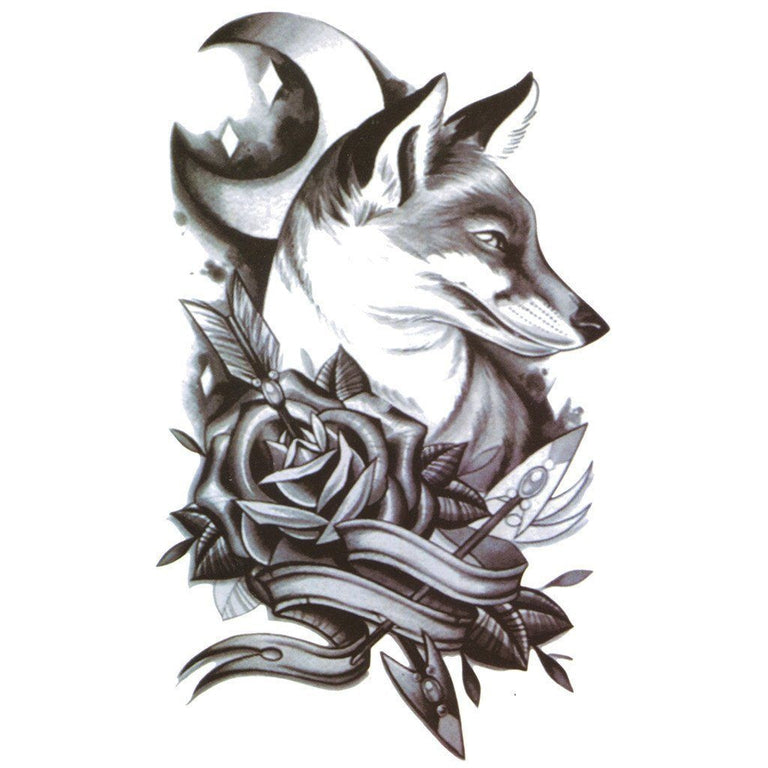 Tatouage temporaire hyperréaliste Foxy's Night de ArtWear Tattoo Animaux sur le bras d'un homme et jambe d'une femme