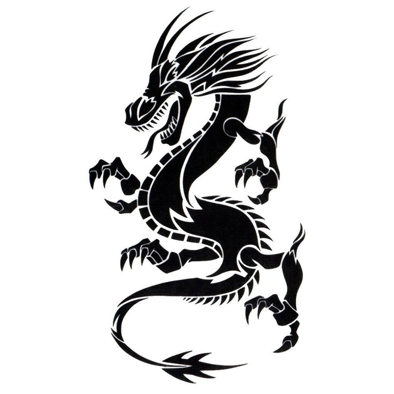 Tatouage temporaire hyperréaliste Lil Black Dragon de ArtWear Tattoo Animaux sur le bras d'un homme et jambe d'une femme