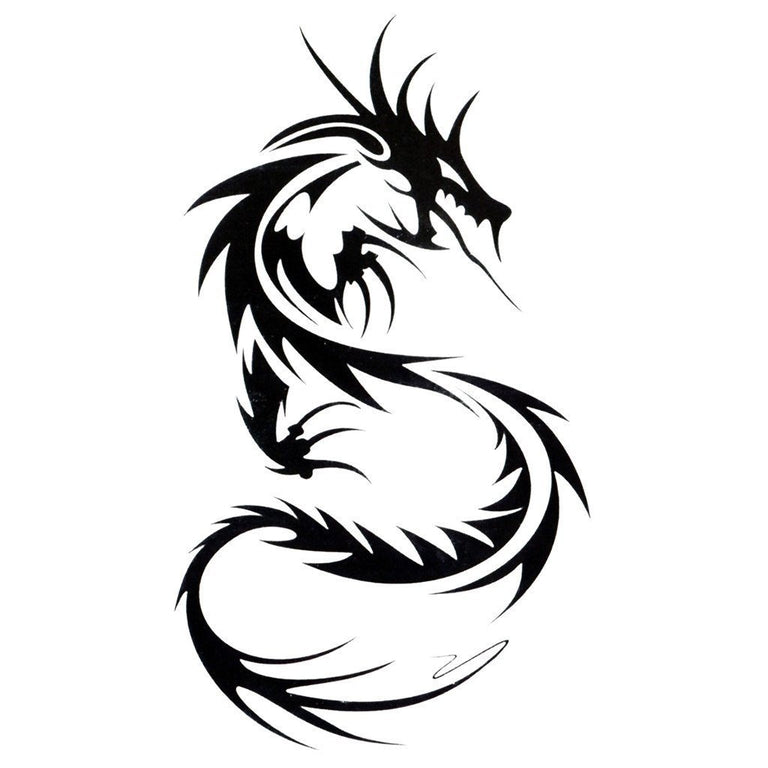 Tatouage temporaire hyperréaliste Tribal Dragon de ArtWear Tattoo Animaux sur le bras d'un homme et jambe d'une femme