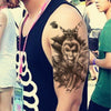 Tatouage temporaire hyperréaliste Warrior Monkey de ArtWear Tattoo Animaux sur le bras d'un homme et jambe d'une femme