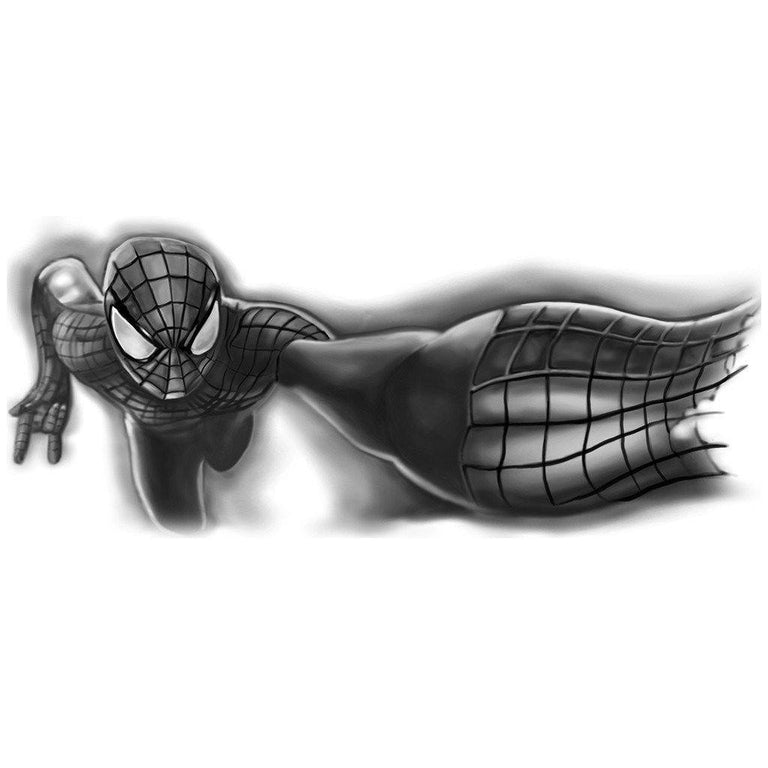 Tatouage temporaire hyperréaliste Black Spider 3D de ArtWear Tattoo Cartoon sur le bras d'un homme et jambe d'une femme