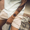 Tatouage temporaire hyperréaliste Mandala 1 - by CASCAD de ArtWear Tattoo Collaborations sur le bras d'un homme et jambe d'une femme
