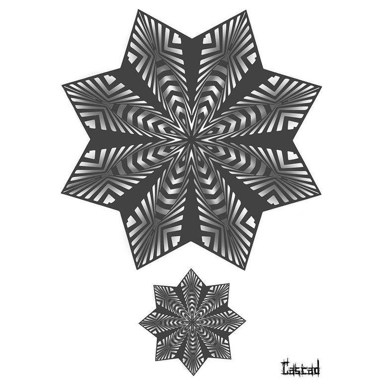 Tatouage temporaire hyperréaliste Mandala 4 - by CASCAD de ArtWear Tattoo Collaborations sur le bras d'un homme et jambe d'une femme