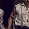 Tatouage temporaire hyperréaliste Demon & Skull de ArtWear Tattoo Divers Fantaisie sur le bras d'un homme et jambe d'une femme