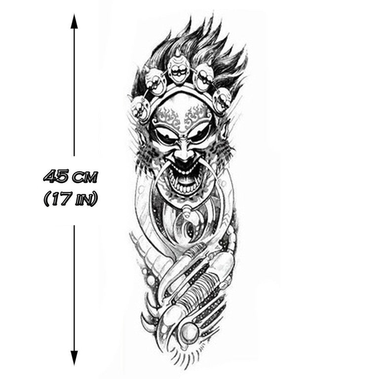 Tatouage temporaire hyperréaliste Devil Sleeve de ArtWear Tattoo Divers Fantaisie sur le bras d'un homme et jambe d'une femme