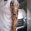 Tatouage temporaire hyperréaliste Devil Sleeve de ArtWear Tattoo Divers Fantaisie sur le bras d'un homme et jambe d'une femme