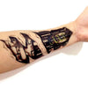 Tatouage temporaire hyperréaliste Mechanical 3 - Pack de ArtWear Tattoo Divers Fantaisie sur le bras d'un homme et jambe d'une femme