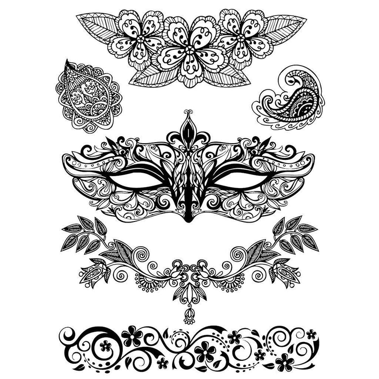 Tatouage temporaire hyperréaliste Venitian Lace - Pack de ArtWear Tattoo Divers Fantaisie sur le bras d'un homme et jambe d'une femme