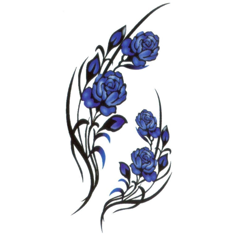 Tatouage temporaire hyperréaliste Lil Purple Flowers de ArtWear Tattoo Fleurs sur le bras d'un homme et jambe d'une femme