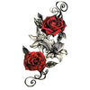Tatouage temporaire hyperréaliste Red Roses de ArtWear Tattoo Fleurs sur le bras d'un homme et jambe d'une femme
