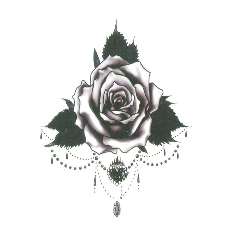 Tatouage temporaire hyperréaliste Small Black Rose de ArtWear Tattoo Fleurs sur le bras d'un homme et jambe d'une femme