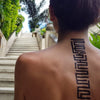 Tatouage temporaire hyperréaliste Geometric Designs de ArtWear Tattoo Géométriques sur le bras d'un homme et jambe d'une femme