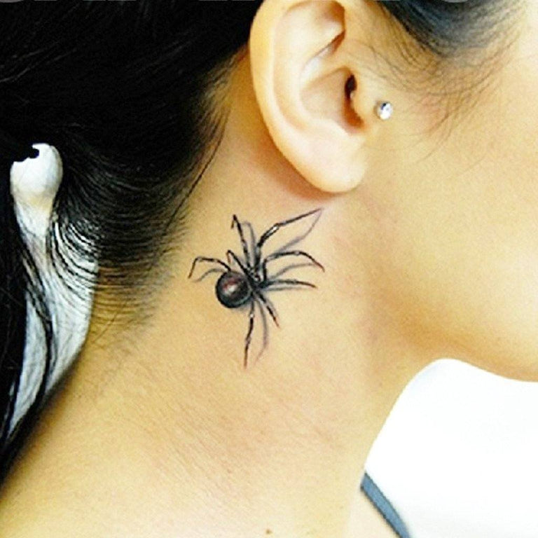 Tatouage temporaire hyperréaliste Spiders - Pack de ArtWear Tattoo Insectes sur le bras d'un homme et jambe d'une femme