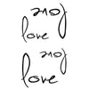 Tatouage temporaire hyperréaliste Love - Pack de ArtWear Tattoo Lettres & Citations sur le bras d'un homme et jambe d'une femme