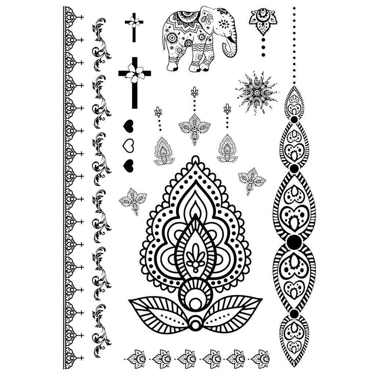 Tatouage temporaire hyperréaliste All Gods - Pack de ArtWear Tattoo Mandala sur le bras d'un homme et jambe d'une femme