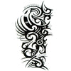 Tatouage temporaire hyperréaliste Tribal Arm 5 de ArtWear Tattoo Maori/Polynésien sur le bras d'un homme et jambe d'une femme