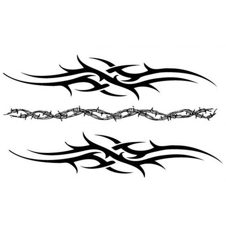 Tatouage temporaire hyperréaliste Tribal Bracelet - Pack de ArtWear Tattoo Maori/Polynésien sur le bras d'un homme et jambe d'une femme