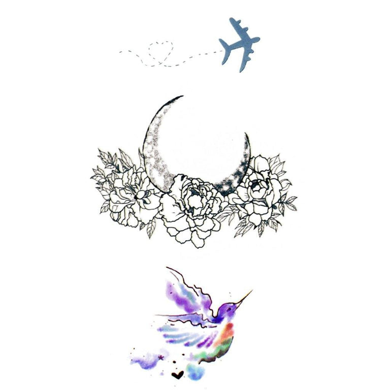 Tatouage temporaire hyperréaliste Dreamy - Pack de ArtWear Tattoo Minimalistes sur le bras d'un homme et jambe d'une femme