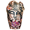 Tatouage temporaire hyperréaliste Buddha - Color 1 de ArtWear Tattoo Religieux sur le bras d'un homme et jambe d'une femme