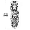 Tatouage temporaire hyperréaliste Buddha Sleeve de ArtWear Tattoo Religieux sur le bras d'un homme et jambe d'une femme