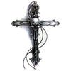 Tatouage temporaire hyperréaliste Skull Cross Rosary de ArtWear Tattoo Religieux sur le bras d'un homme et jambe d'une femme