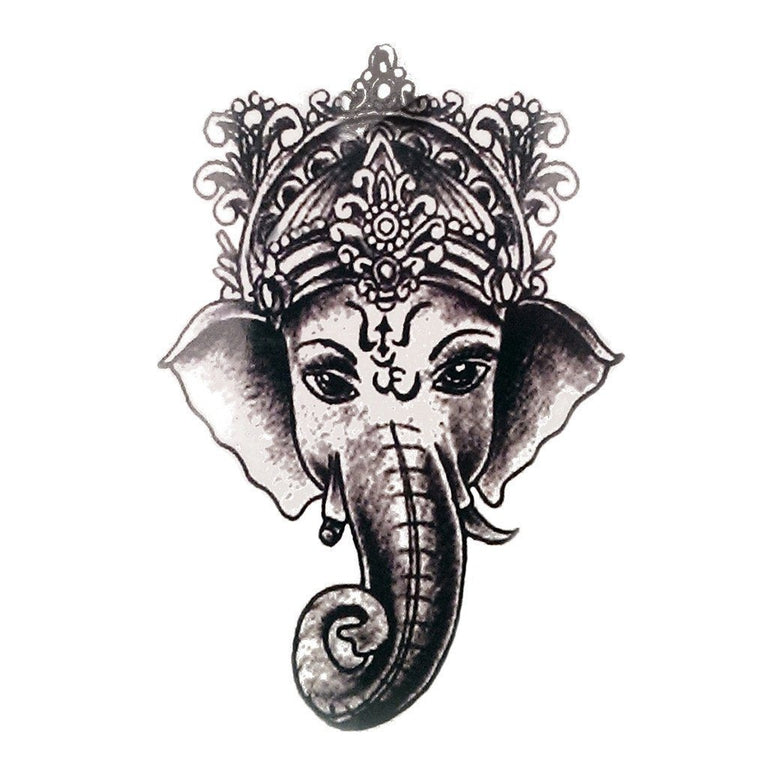 Tatouage temporaire hyperréaliste Small Ganesha de ArtWear Tattoo Religieux sur le bras d'un homme et jambe d'une femme