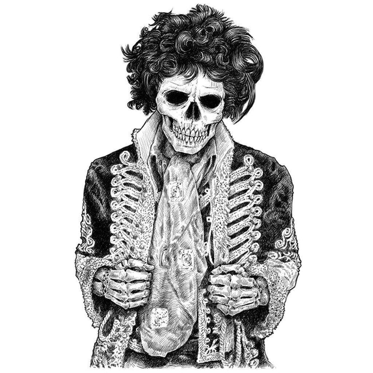 Tatouage temporaire hyperréaliste Black Rocker Skull de ArtWear Tattoo Tête de mort sur le bras d'un homme et jambe d'une femme