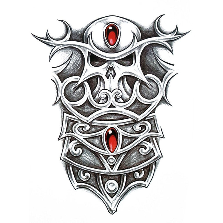 Tatouage temporaire hyperréaliste Death Shield de ArtWear Tattoo Tête de mort sur le bras d'un homme et jambe d'une femme