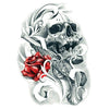 Tatouage temporaire hyperréaliste Skull Gun Rose - White Touch de ArtWear Tattoo Tête de mort sur le bras d'un homme et jambe d'une femme