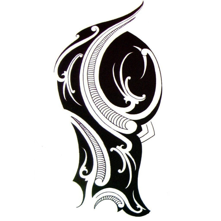 Tatouage temporaire hyperréaliste Black Tribal Shoulder de ArtWear Tattoo Traditionnels sur le bras d'un homme et jambe d'une femme