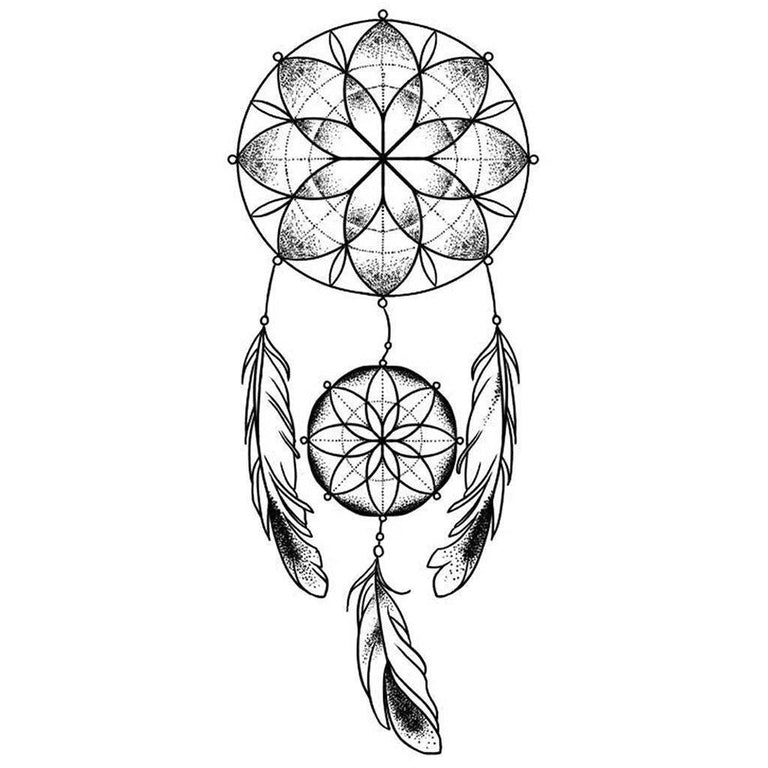 Tatouage temporaire hyperréaliste Mandala Dreamcatcher 2 de ArtWear Tattoo Traditionnels sur le bras d'un homme et jambe d'une femme