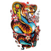 Tatouage temporaire hyperréaliste Tiger Snake de ArtWear Tattoo Traditionnels sur le bras d'un homme et jambe d'une femme